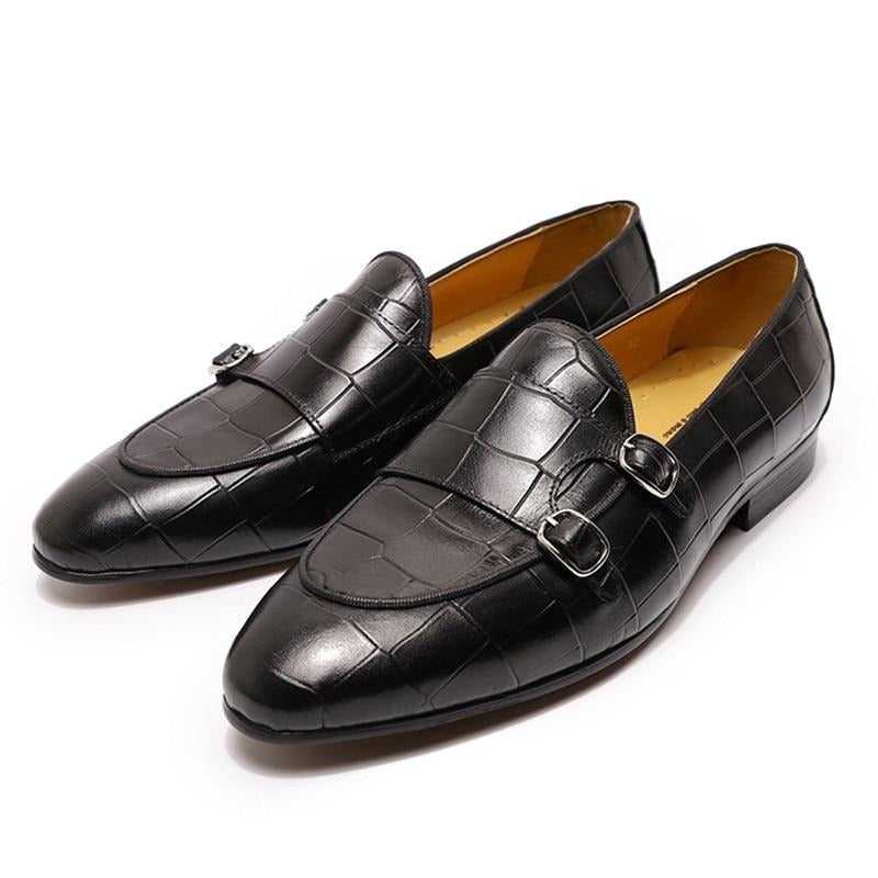 Pánské Mokasíny Monk Strap Slip On - Černá