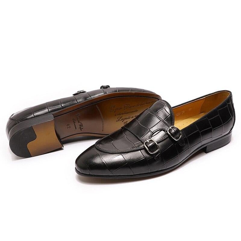 Pánské Mokasíny Monk Strap Slip On - Černá