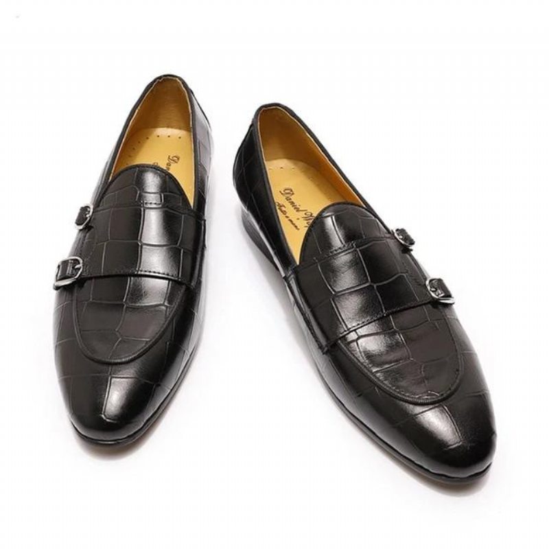 Pánské Mokasíny Monk Strap Slip On - Černá