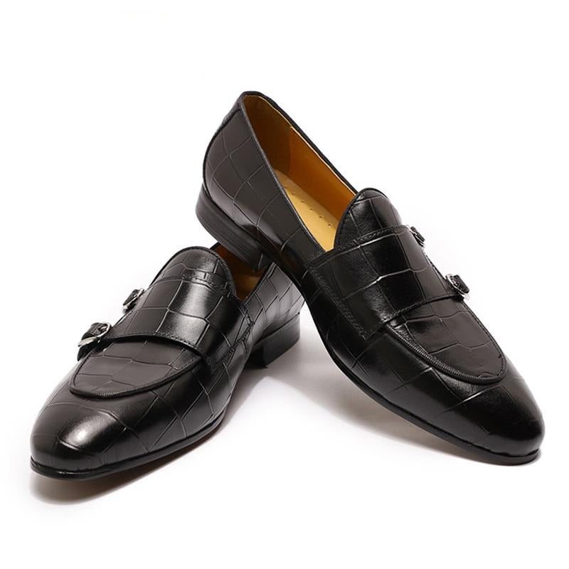 Pánské Mokasíny Monk Strap Slip On - Černá