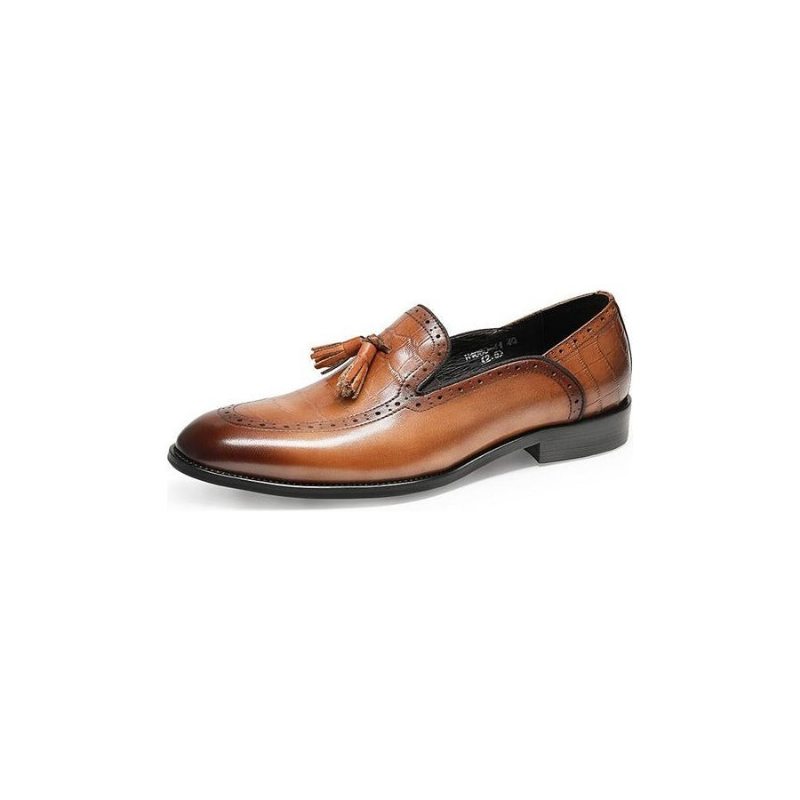 Pánské Mokasíny Retro Šik Klasický Tassel Leather Brogue - Káva