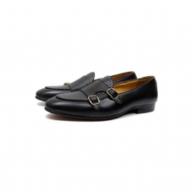 Pánské Mokasíny Suave Kožené Svatební Monk Strap