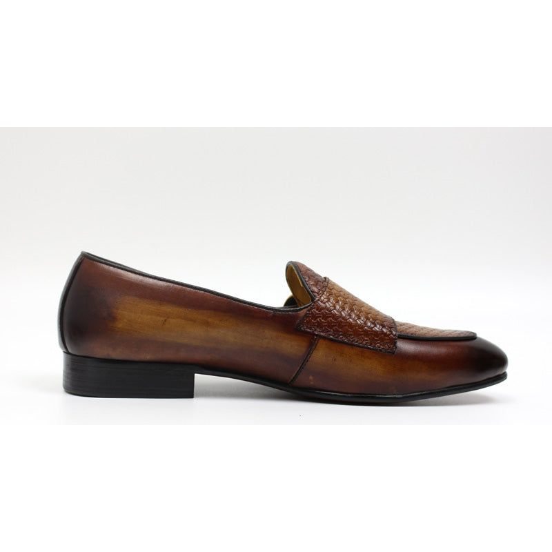 Pánské Mokasíny Suave Kožené Svatební Monk Strap - Káva