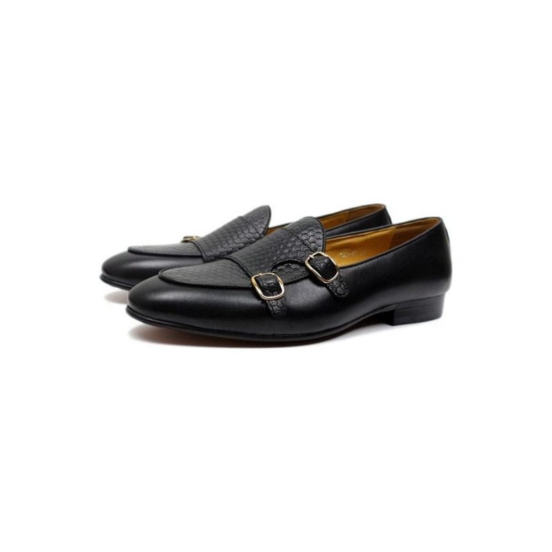 Pánské Mokasíny Suave Kožené Svatební Monk Strap