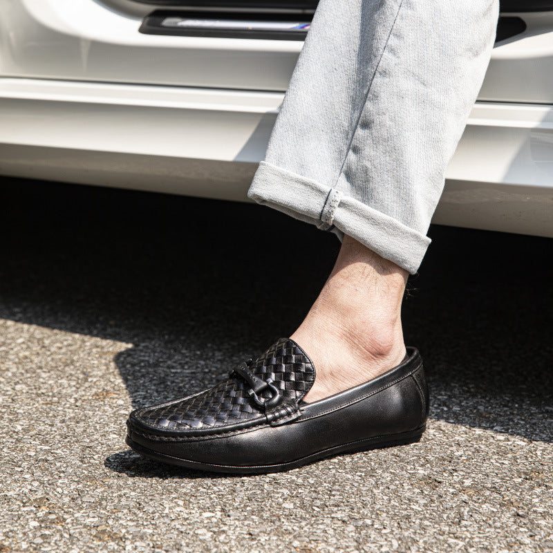 Pánské Mokasíny Weavingluxe Leather Slip On - Černá 2