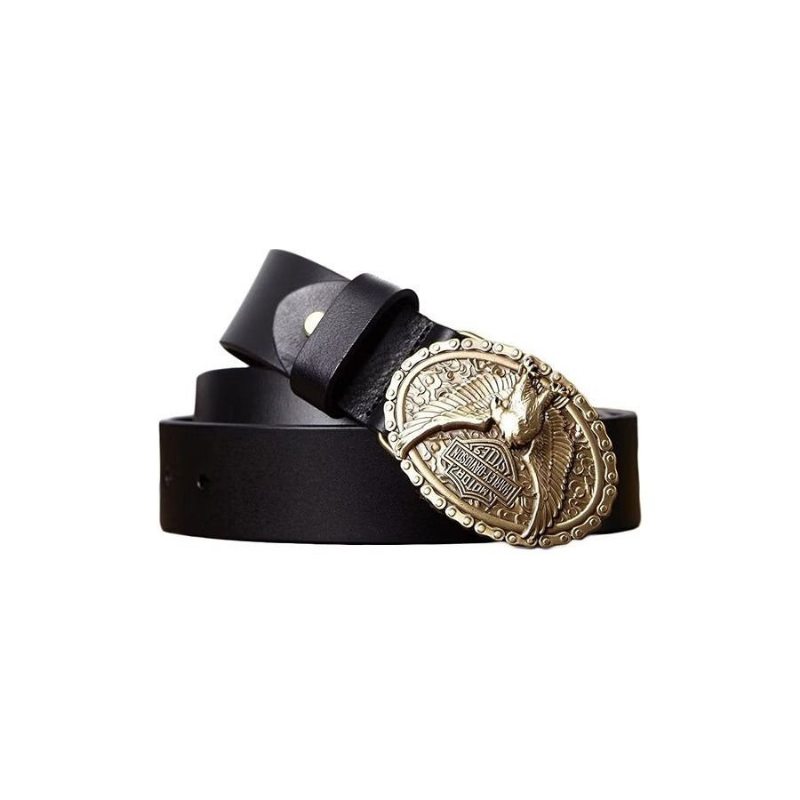 Pánské Opasky Eagle Embellished Belt - Black Eagle