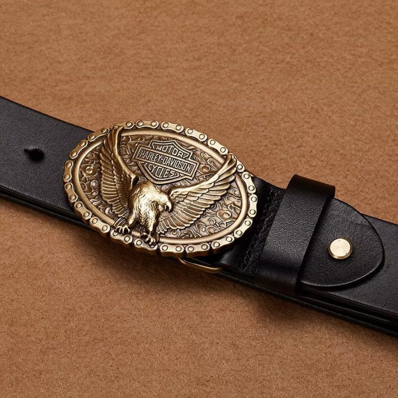 Pánské Opasky Eagle Embellished Belt - Black Eagle