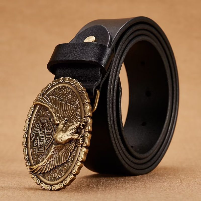 Pánské Opasky Eagle Embellished Belt - Black Eagle