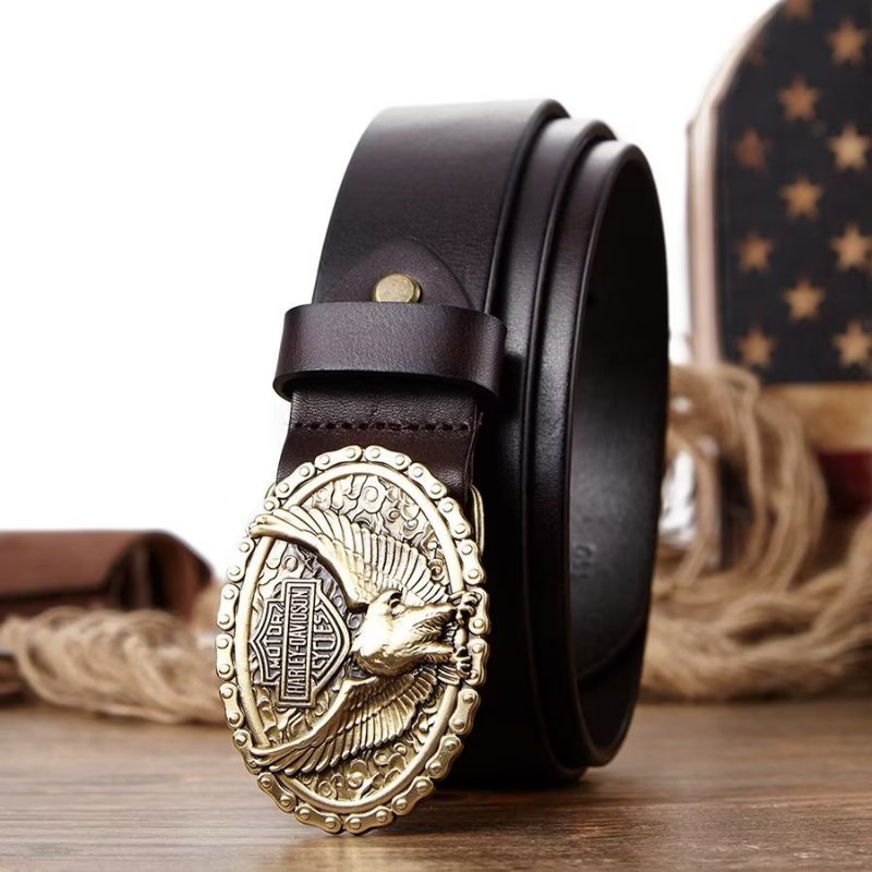 Pánské Opasky Eagle Embellished Belt - Black Eagle