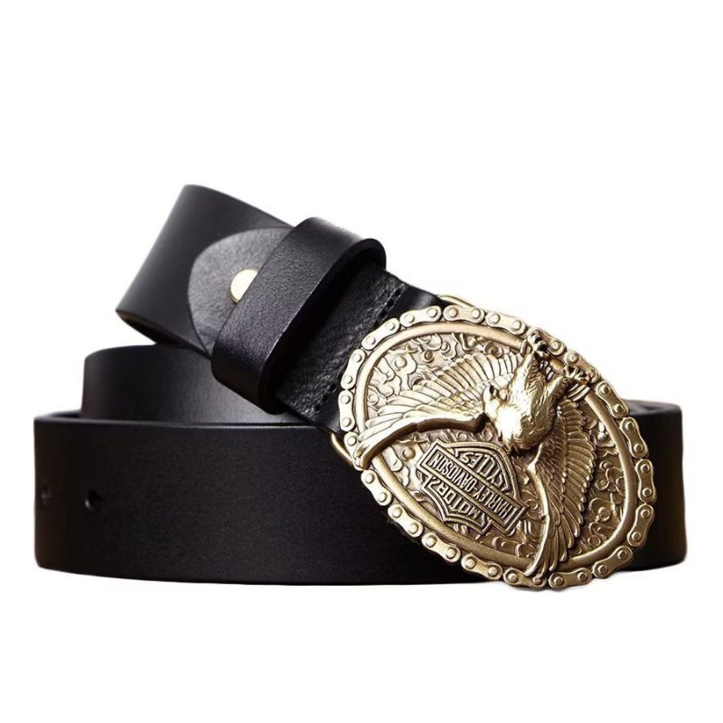 Pánské Opasky Eagle Embellished Belt - Black Eagle