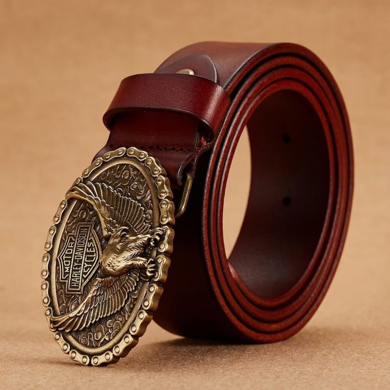 Pánské Opasky Eagle Embellished Belt - Red Eagle