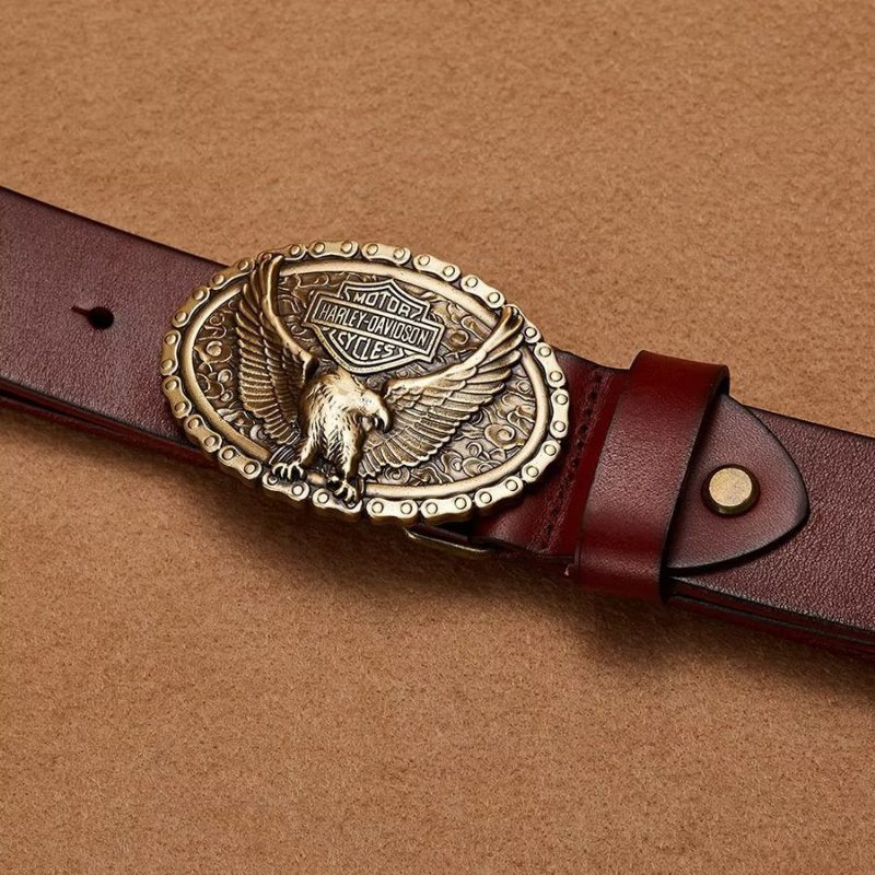 Pánské Opasky Eagle Embellished Belt - Red Eagle