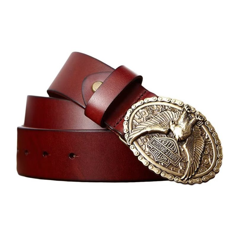 Pánské Opasky Eagle Embellished Belt - Red Eagle