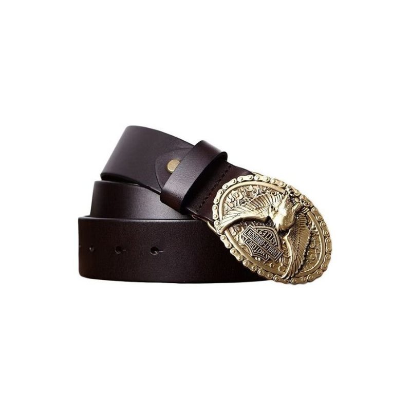 Pánské Opasky Eagle Embellished Belt - Coffee Eagle