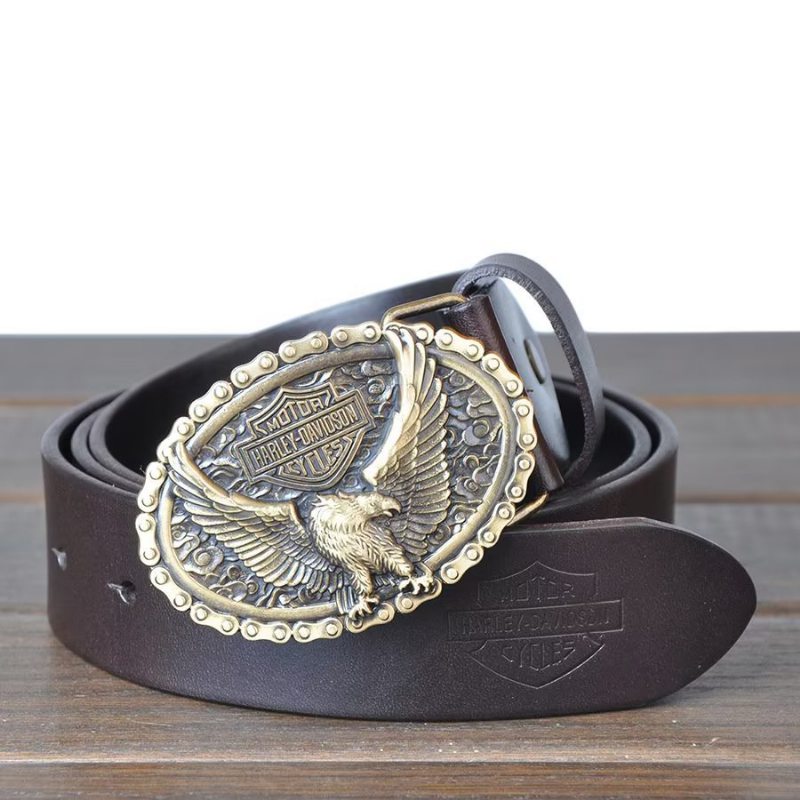 Pánské Opasky Eagle Embellished Belt - Coffee Eagle