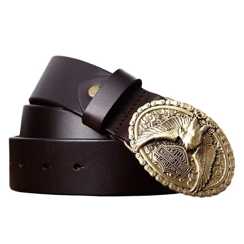 Pánské Opasky Eagle Embellished Belt - Coffee Eagle