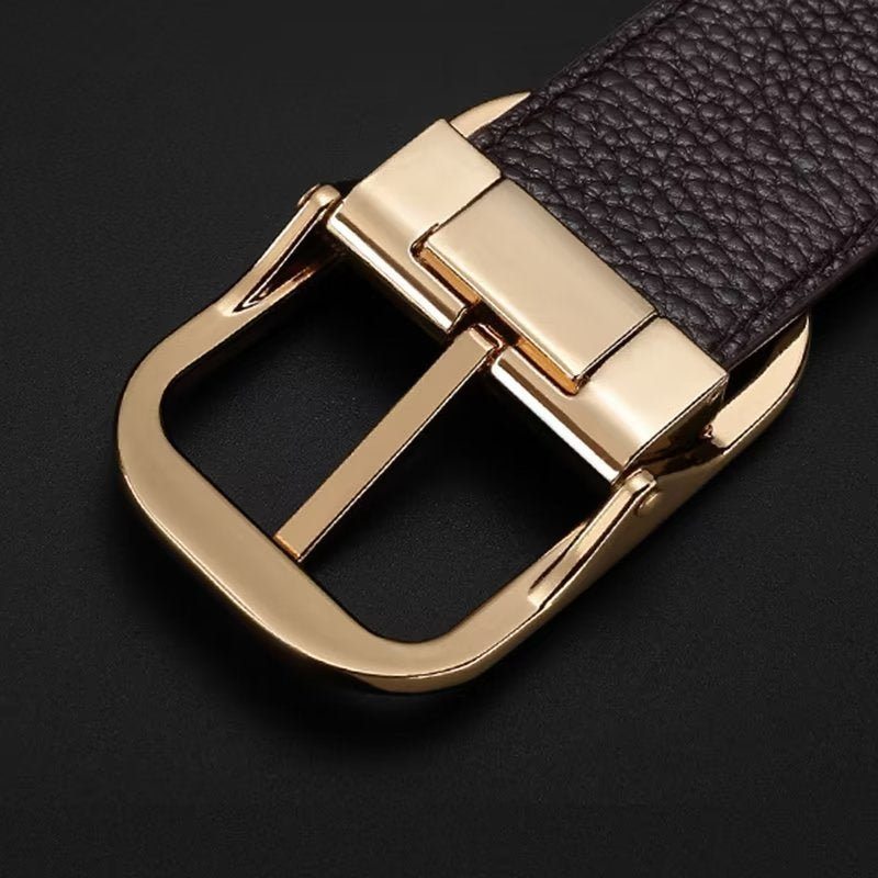 Pánské Pásy Exquisite Croc-embossed Leather Belt - Stříbro 1