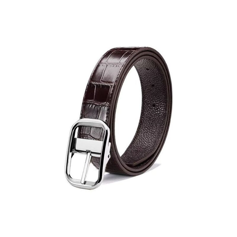 Pánské Pásy Exquisite Croc-embossed Leather Belt - Zlato 1