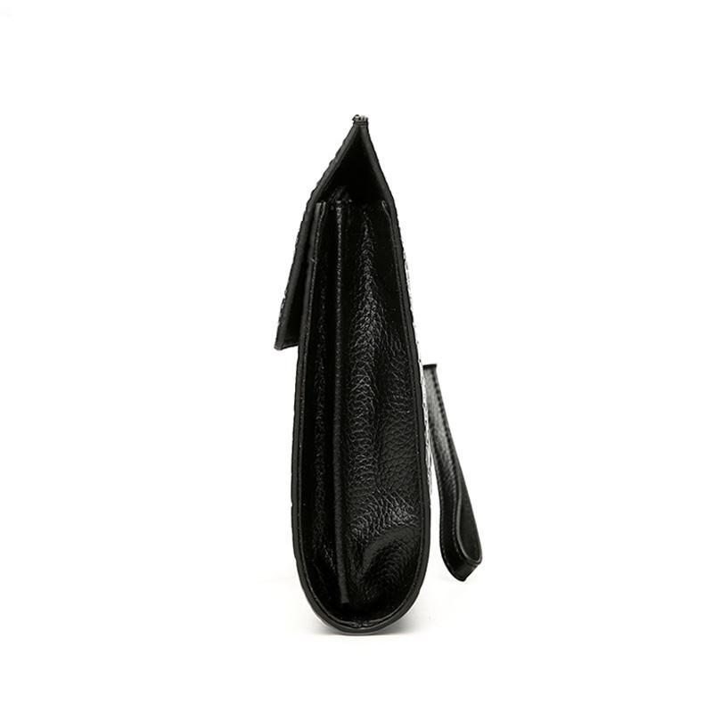 Pánské Peněženky Horn Back Embossed Pattern Clutch - Černá