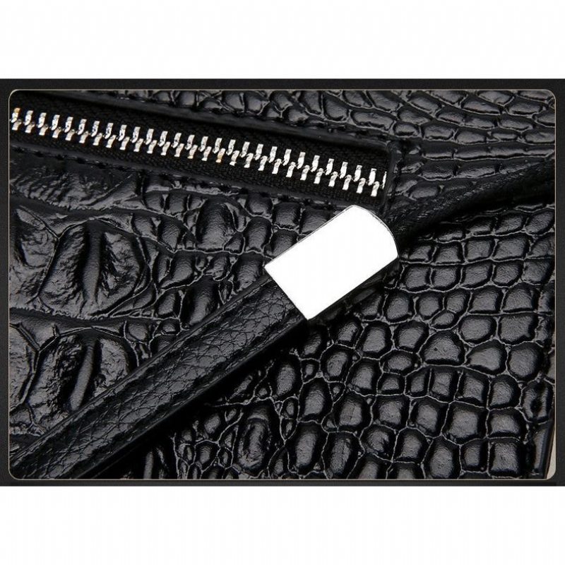 Pánské Peněženky Horn Back Embossed Pattern Clutch - Černá