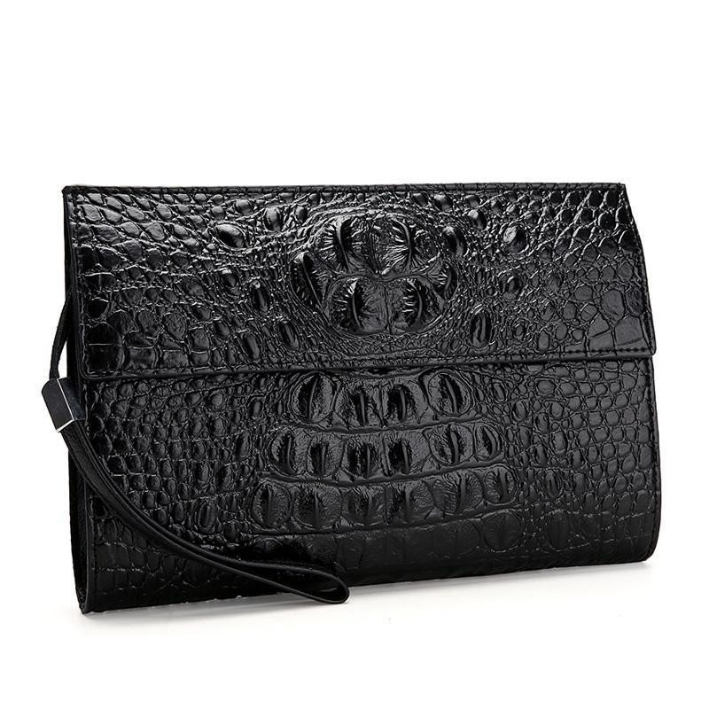 Pánské Peněženky Horn Back Embossed Pattern Clutch - Černá