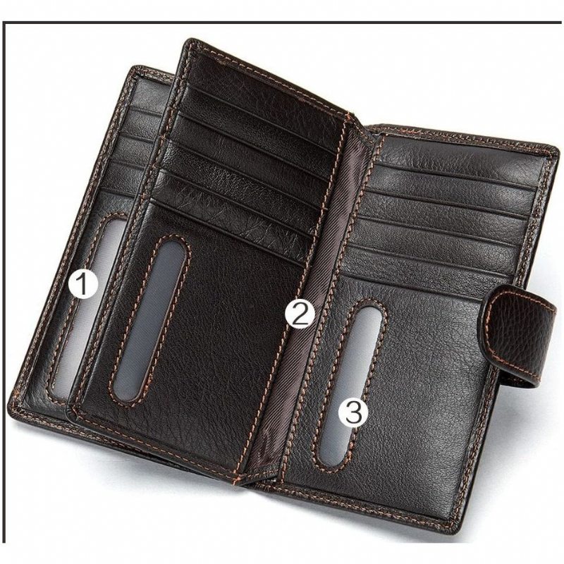 Pánské Peněženky Klasický Slim Leather Cardholder Wallet - Káva