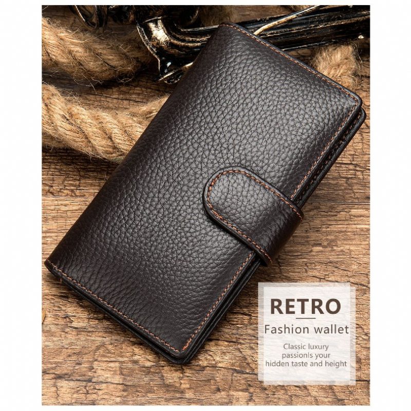 Pánské Peněženky Klasický Slim Leather Cardholder Wallet - Káva