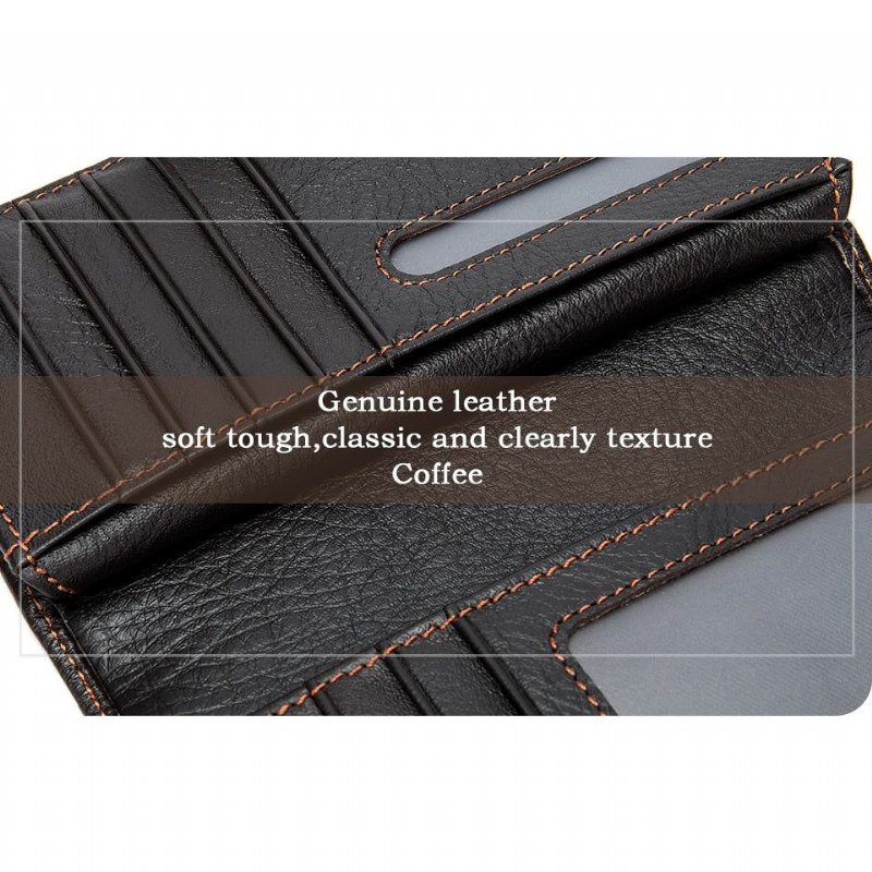 Pánské Peněženky Klasický Slim Leather Cardholder Wallet - Káva