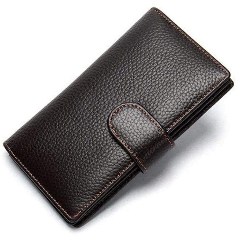 Pánské Peněženky Klasický Slim Leather Cardholder Wallet - Káva