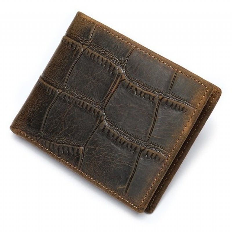 Pánské Peněženky Klasický Zipper Bifold Wallet - Káva Croc