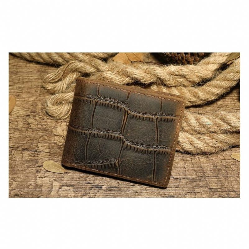 Pánské Peněženky Klasický Zipper Bifold Wallet - Káva Croc