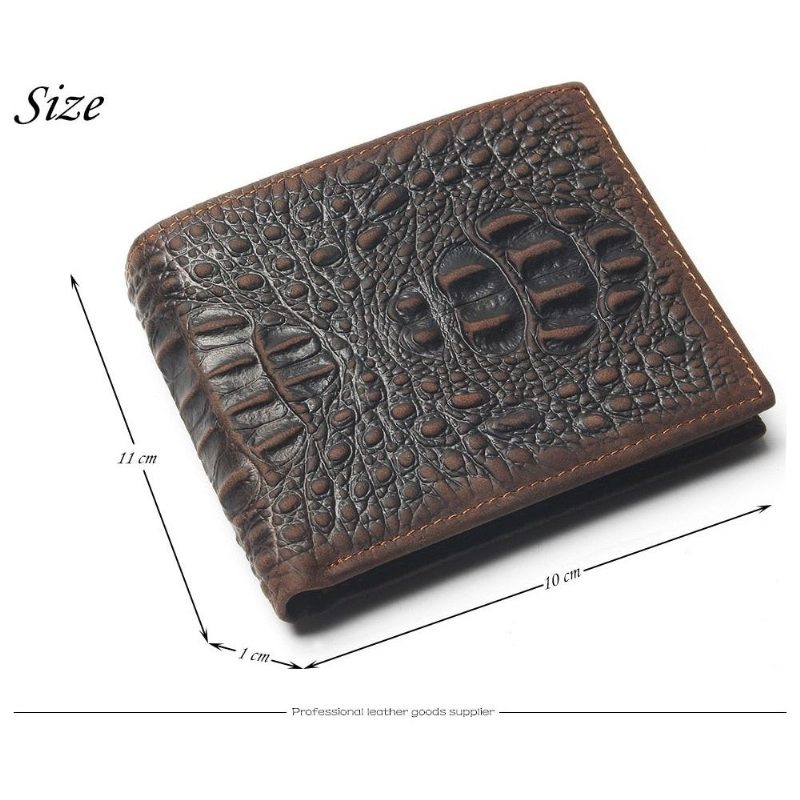 Pánské Peněženky Luxusní Peněženka Crocskin Card Holder - Káva