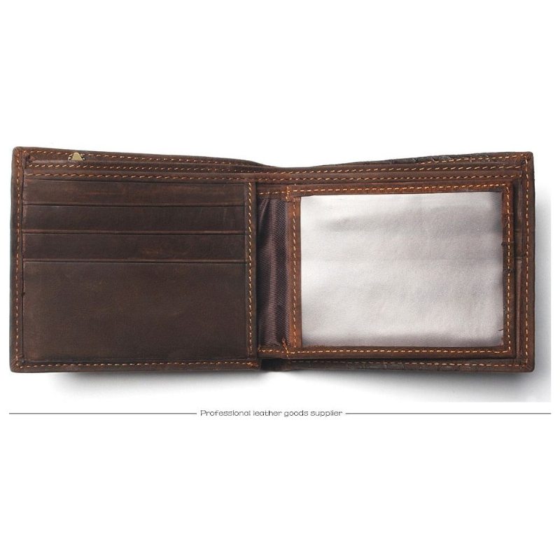 Pánské Peněženky Luxusní Peněženka Crocskin Card Holder - Káva