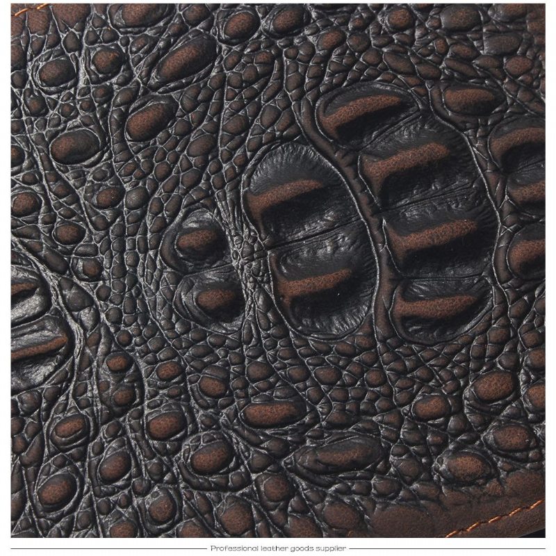 Pánské Peněženky Luxusní Peněženka Crocskin Card Holder - Káva