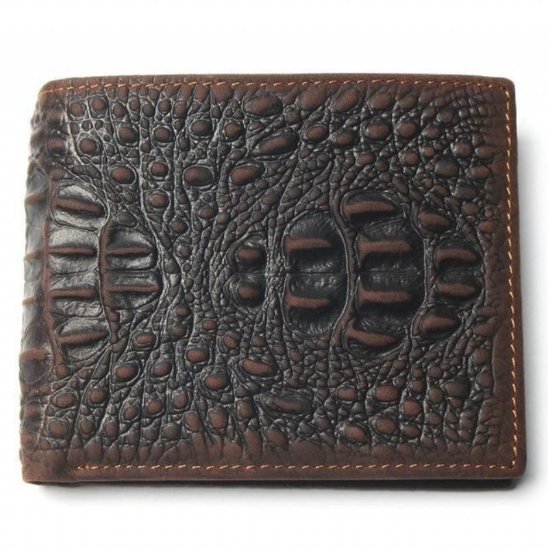 Pánské Peněženky Luxusní Peněženka Crocskin Card Holder - Káva