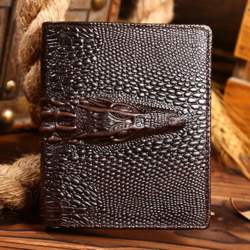 Pánské Peněženky Luxusní Peněženka Croctex Z Hovězí Kůže Clutch Wallet - Coffee