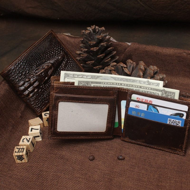 Pánské Peněženky Luxusní Peněženka Croctex Z Hovězí Kůže Clutch Wallet - Coffee