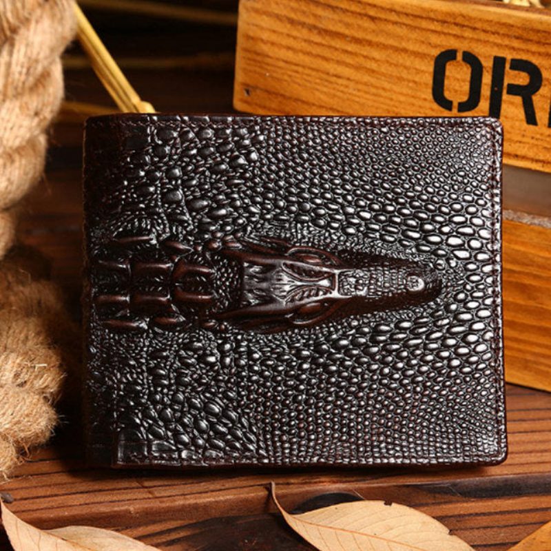 Pánské Peněženky Luxusní Peněženka Croctex Z Hovězí Kůže Clutch Wallet - Coffee Cross