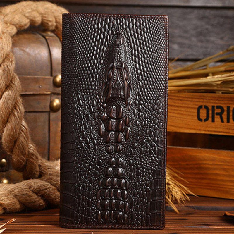 Pánské Peněženky Luxusní Peněženka Croctex Z Hovězí Kůže Clutch Wallet - Coffee Long