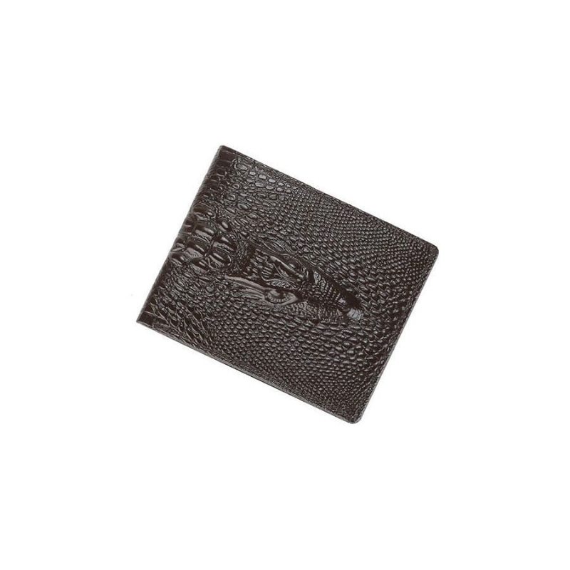 Pánské Peněženky Luxusní Peněženka Z Krokodýlí Kůže Vintage Card Holder - Coffee Short