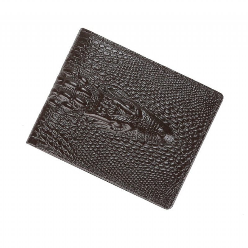 Pánské Peněženky Luxusní Peněženka Z Krokodýlí Kůže Vintage Card Holder - Coffee Short