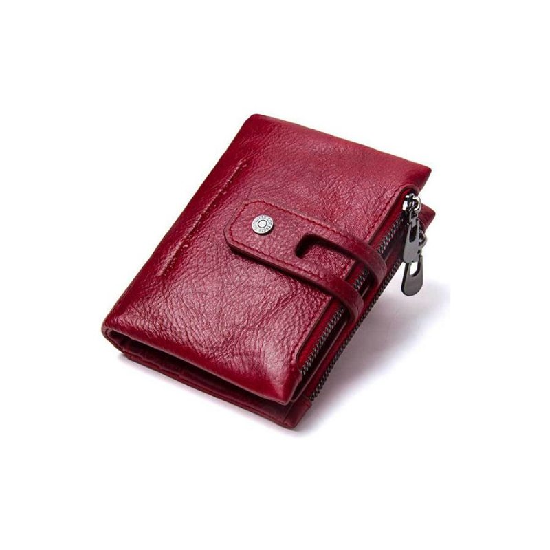 Pánské Peněženky Luxvintage Genuine Leather Zipper Wallet - Modrá