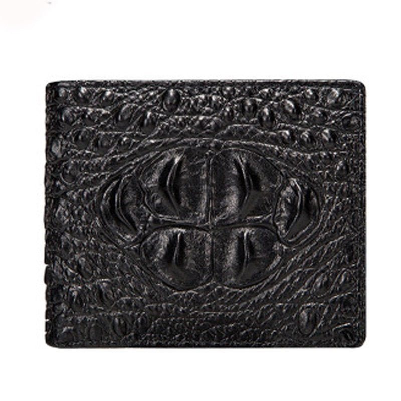 Pánské Peněženky Nádherná Peněženka Crocpattern Card Holder Z Krokodýlí Kůže - Černá