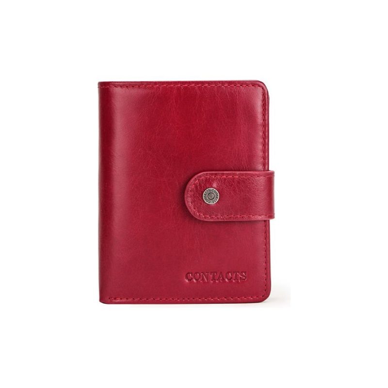 Pánské Peněženky Rfid Short Zipper Clutch Wallet - Vínová