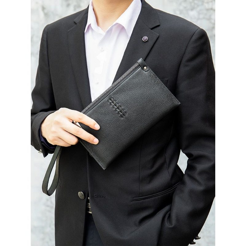 Pánské Peněženky Ruched Klasický Clutch Wallet - Černá