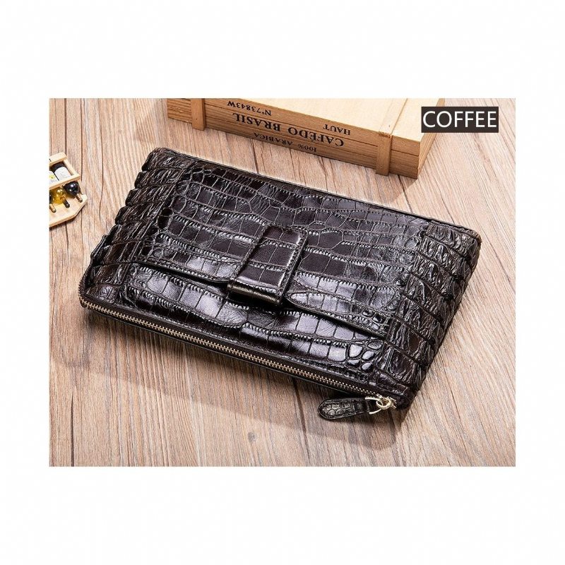 Pánské Peněženky Vintage Leather Clutch Wallet - Káva