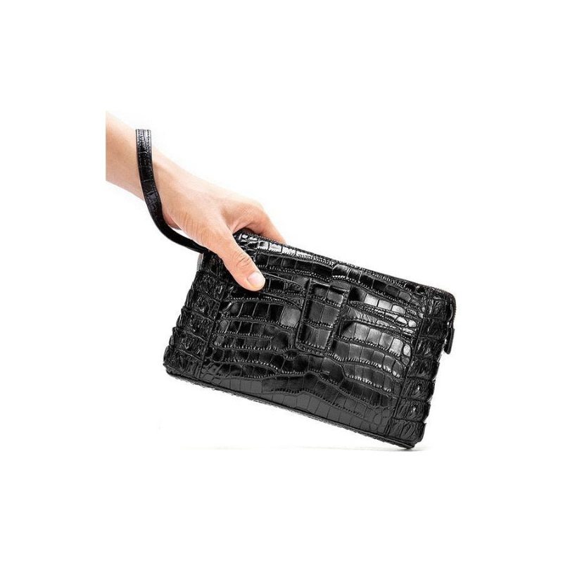 Pánské Peněženky Vintage Leather Clutch Wallet - Černá