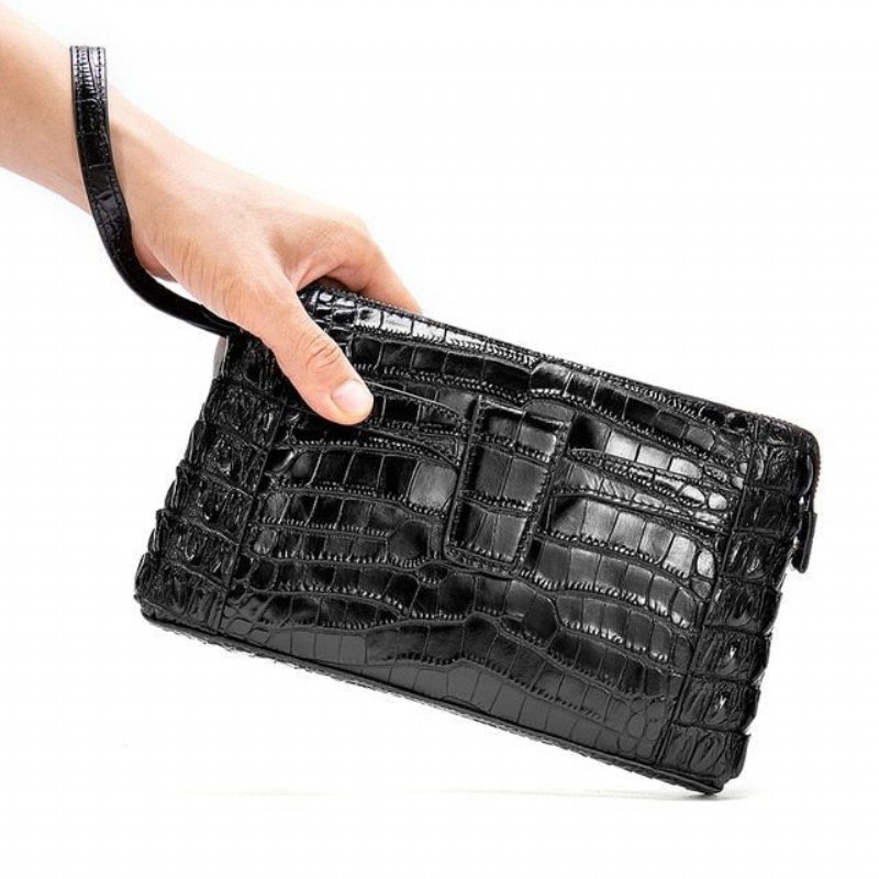 Pánské Peněženky Vintage Leather Clutch Wallet - Černá