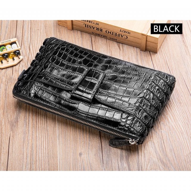 Pánské Peněženky Vintage Leather Clutch Wallet - Černá