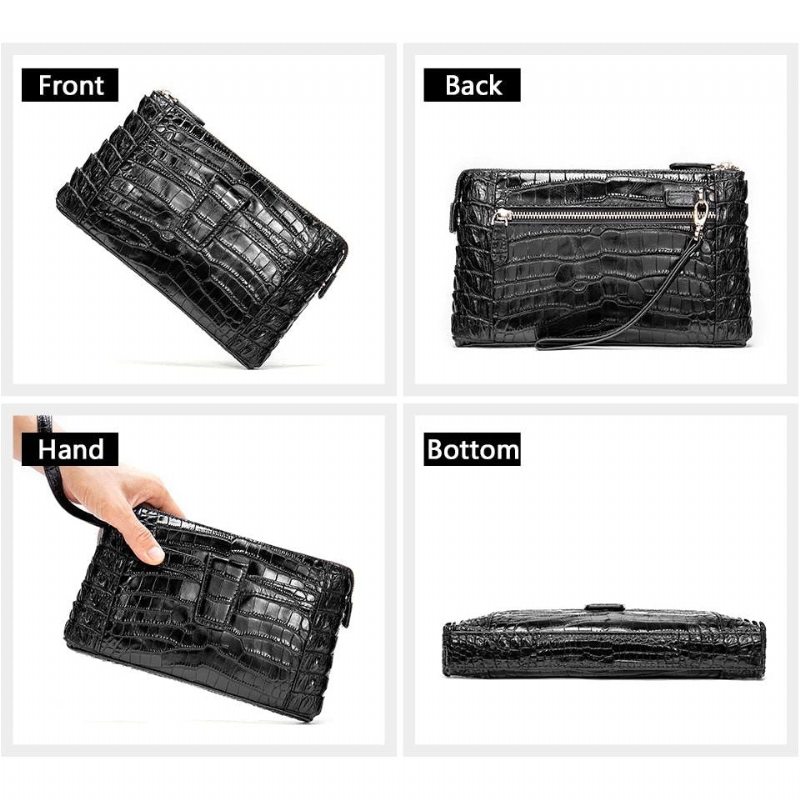 Pánské Peněženky Vintage Leather Clutch Wallet - Černá